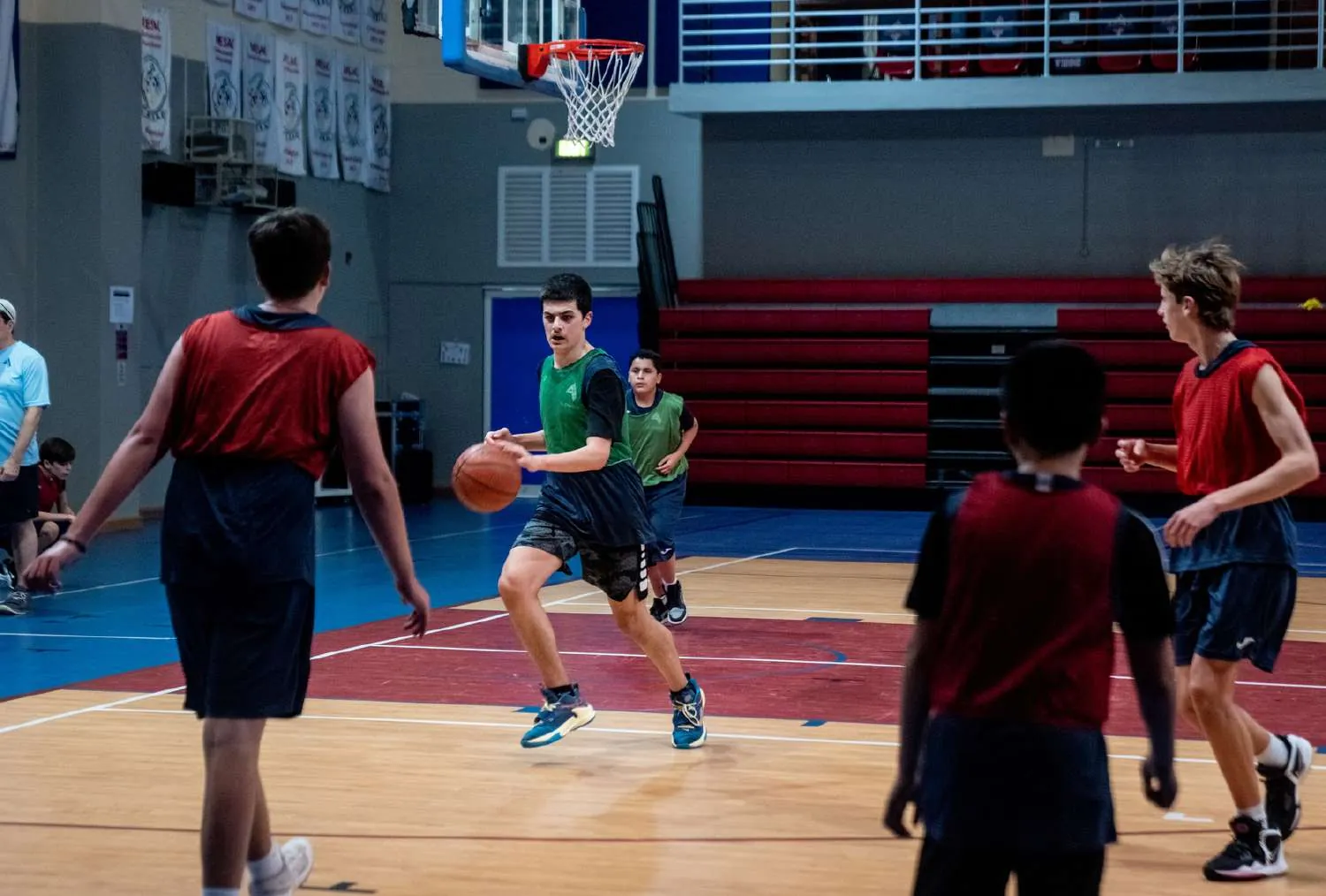 A scrimmage in progress at the American School of Doha.